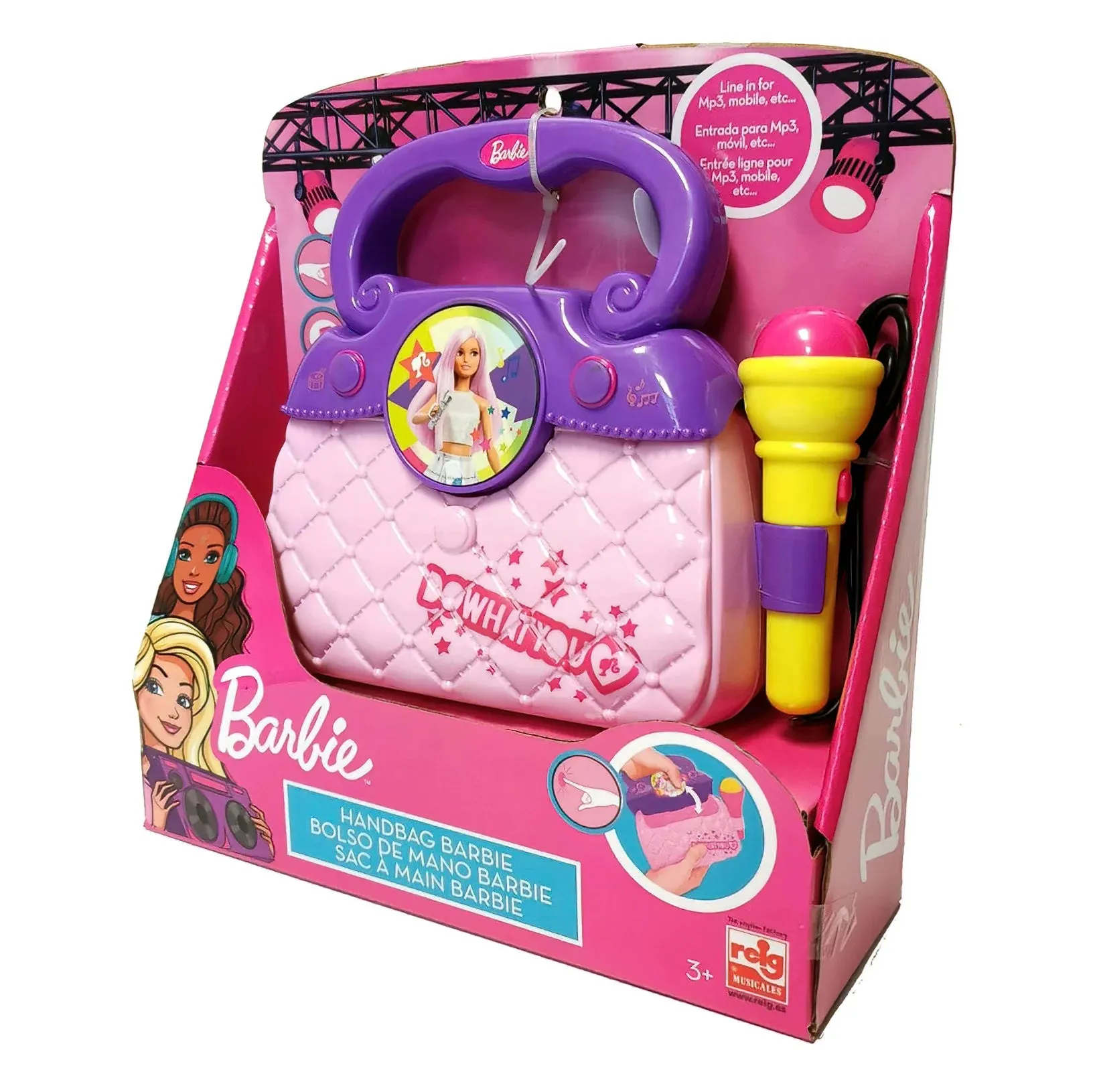 REIG Barbie Mattel Bag with Microphone