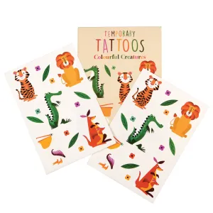 Rex 2 Sheets of Colourful Creatures Temporary Tattoo