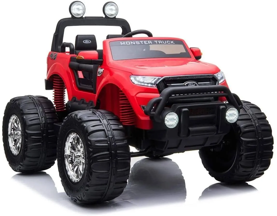 RICCO 12V Ford Ranger Licensed Monster Truck 4 Motors Kids Electric Ride on Car
