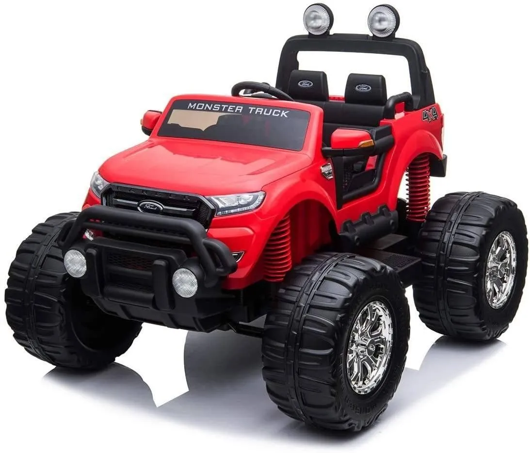 RICCO 12V Ford Ranger Licensed Monster Truck 4 Motors Kids Electric Ride on Car