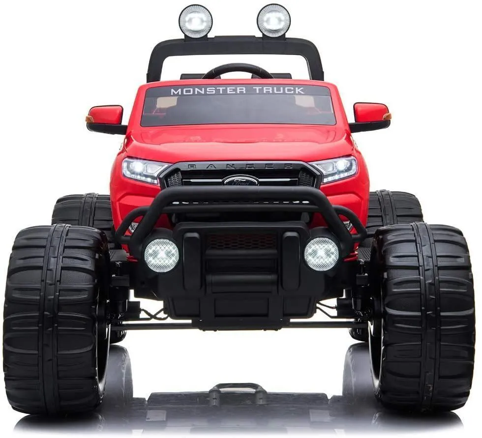 RICCO 12V Ford Ranger Licensed Monster Truck 4 Motors Kids Electric Ride on Car