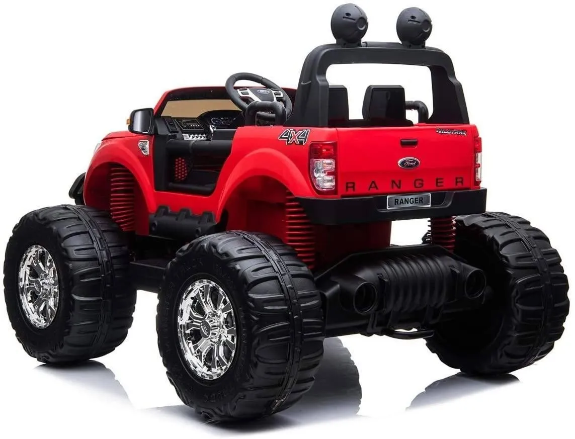 RICCO 12V Ford Ranger Licensed Monster Truck 4 Motors Kids Electric Ride on Car