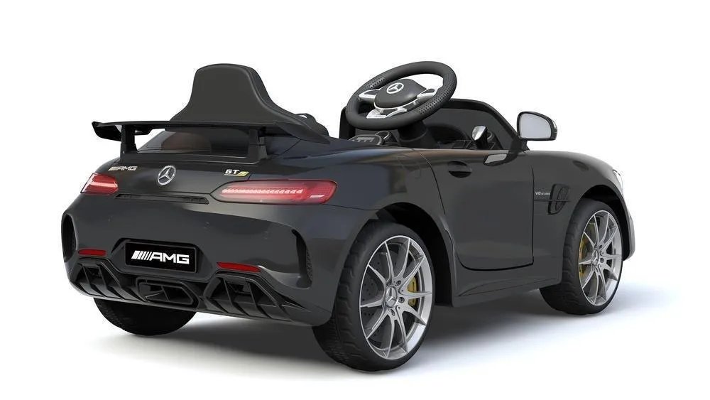 RICCO 6V 4.5A Two Motors Mercedes Benz GTR AMG Licenced Battery Powered Kids Electric Ride On Toy Car, Black