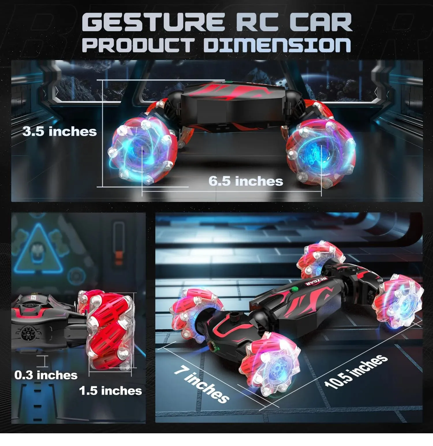 Rolling Drifting RC Stunt Climbing Car With Lights - Assortment