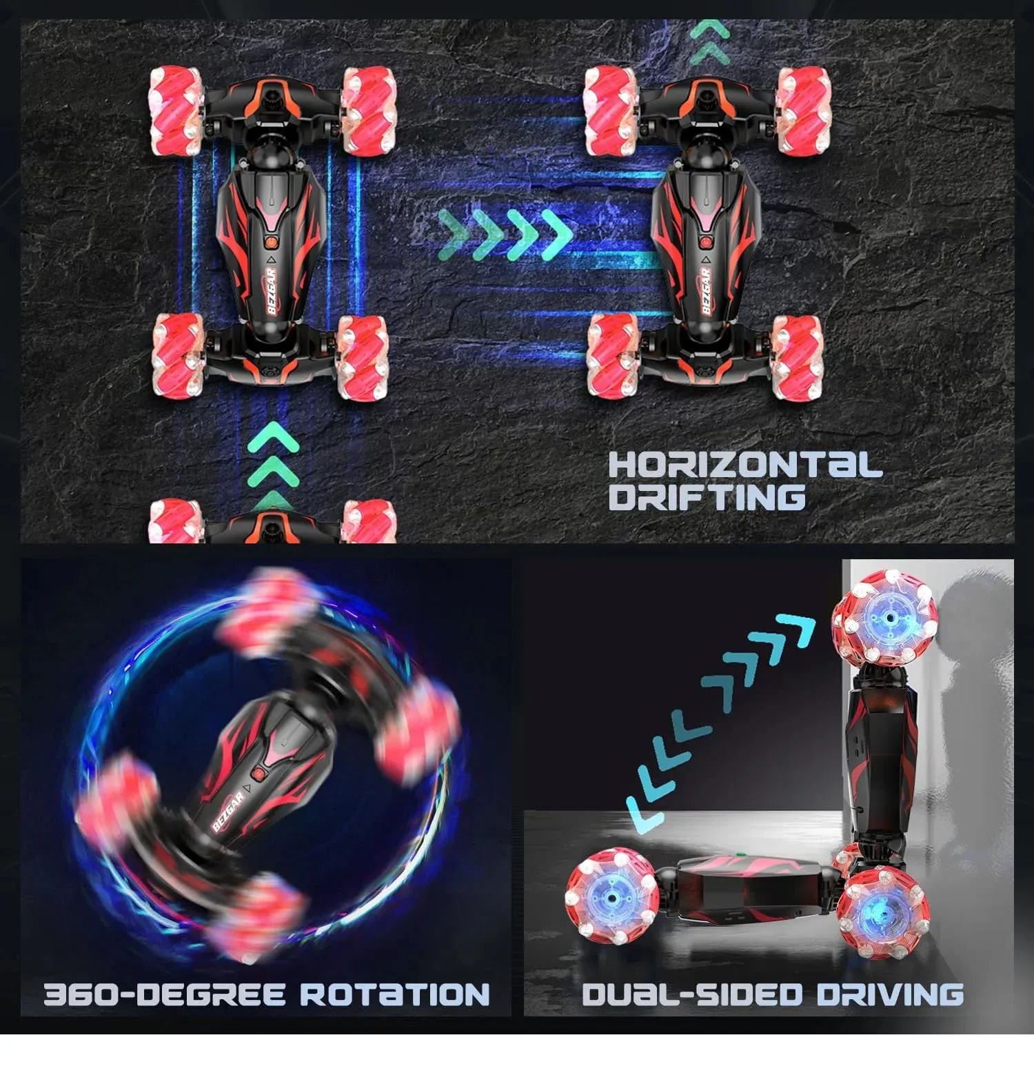 Rolling Drifting RC Stunt Climbing Car With Lights - Assortment