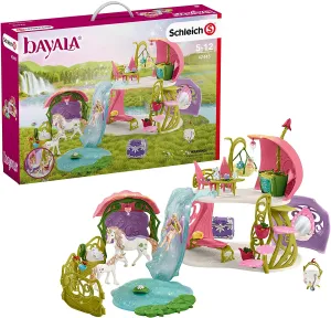 Schleich Bayala 42445 Glittering Flower House with Unicorns, Lake and Stable