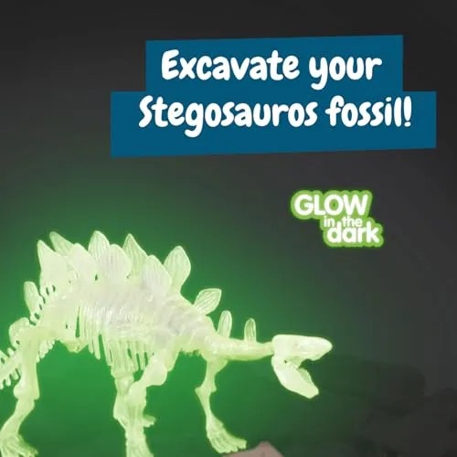 Science4you Stegosaurus Fossil Digging Kit - 6  Years Glow-in-the-Dark (4110)