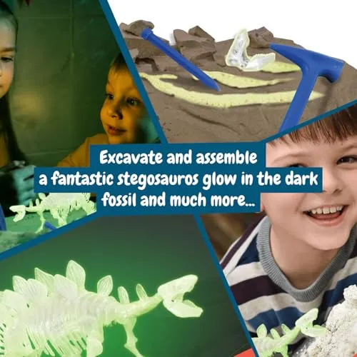 Science4you Stegosaurus Fossil Digging Kit - 6  Years Glow-in-the-Dark (4110)