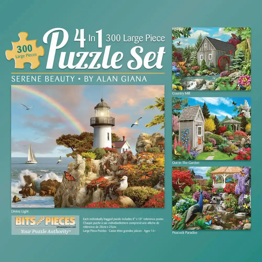Serene Beauty 4-in-1 Multipack Jigsaw Puzzle Bundle by Alan Giana Bits and Pieces