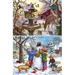 Set of 2: Winter Cheer Jigsaw Puzzles by Liz Goodrick Dillon Bits and Pieces