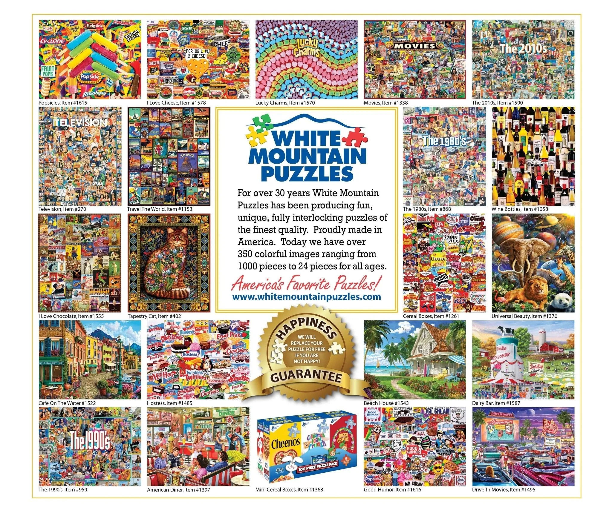 Set of 4: Artist James Mellett - Decades Bundle 1000 piece White Mountain