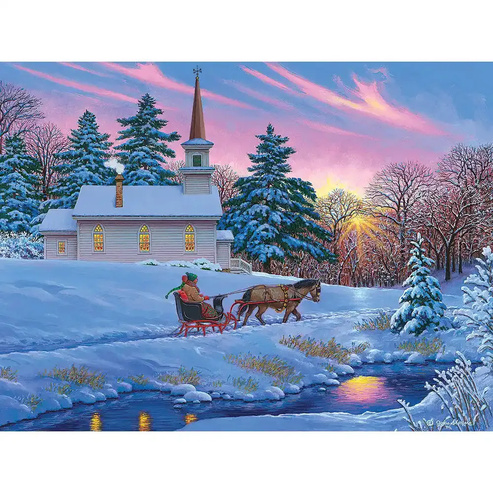 Set of 4: John Sloane Winter Jigsaw Puzzles Bits and Pieces