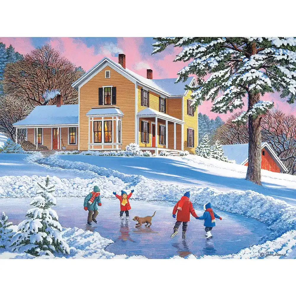 Set of 4: John Sloane Winter Jigsaw Puzzles Bits and Pieces