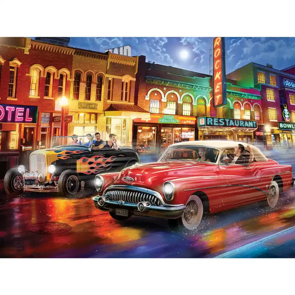Set of 4: Larry Jones Jigsaw Puzzles 1950s Americana Nostalgia Bits and Pieces