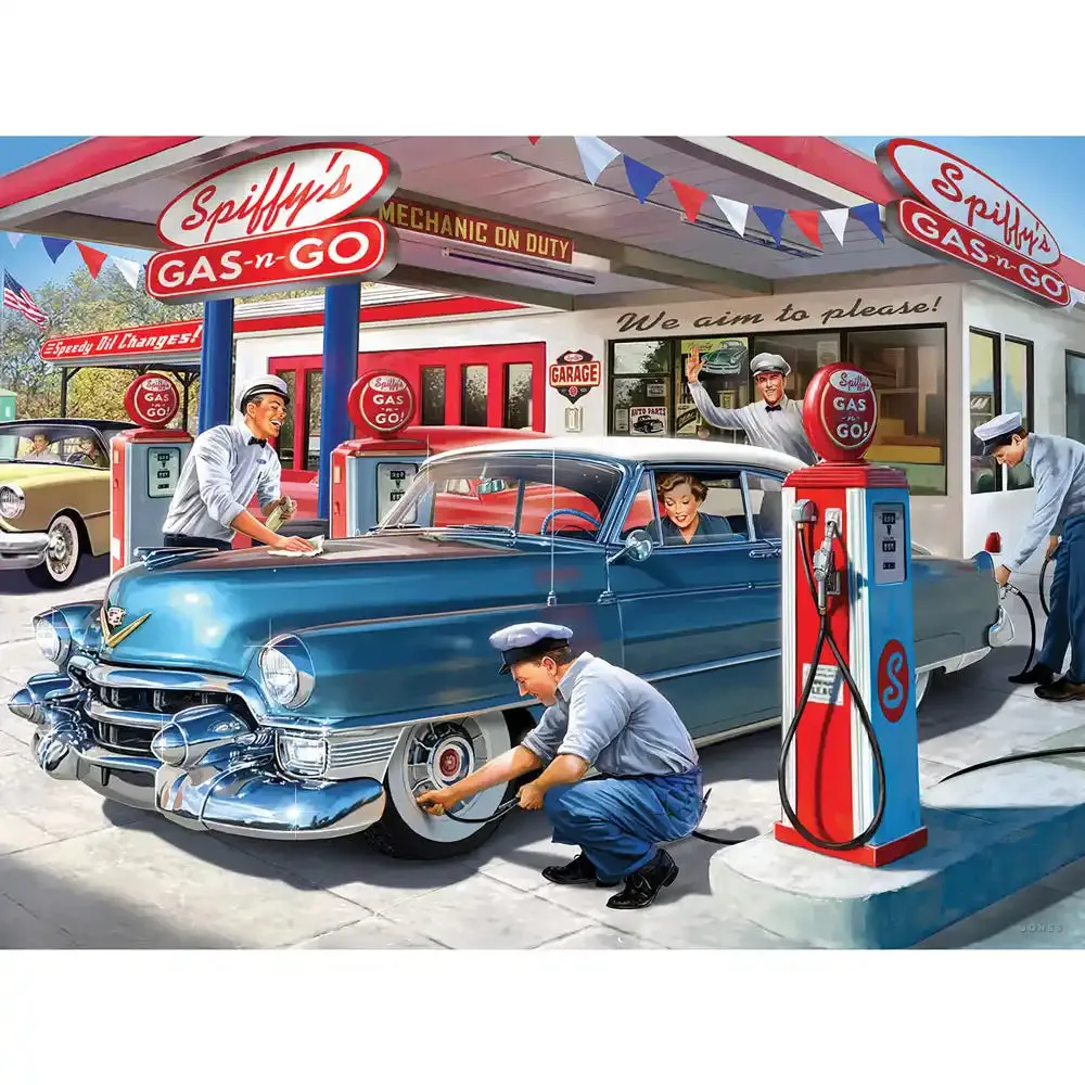 Set of 4: Larry Jones Jigsaw Puzzles 1950s Americana Nostalgia Bits and Pieces