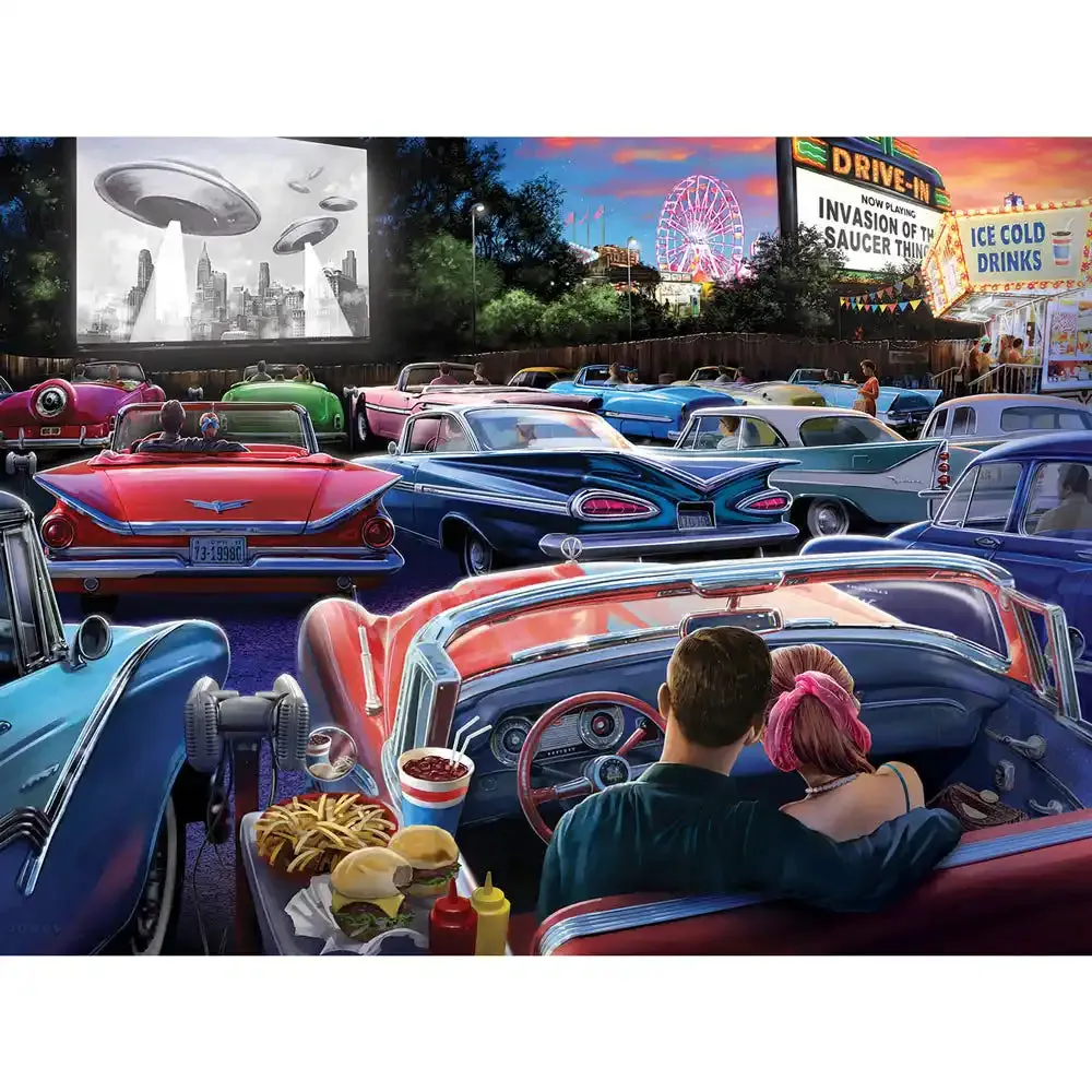 Set of 4: Larry Jones Jigsaw Puzzles 1950s Americana Nostalgia Bits and Pieces