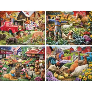 Set of 4: Larry Jones Jigsaw Puzzles Bits and Pieces