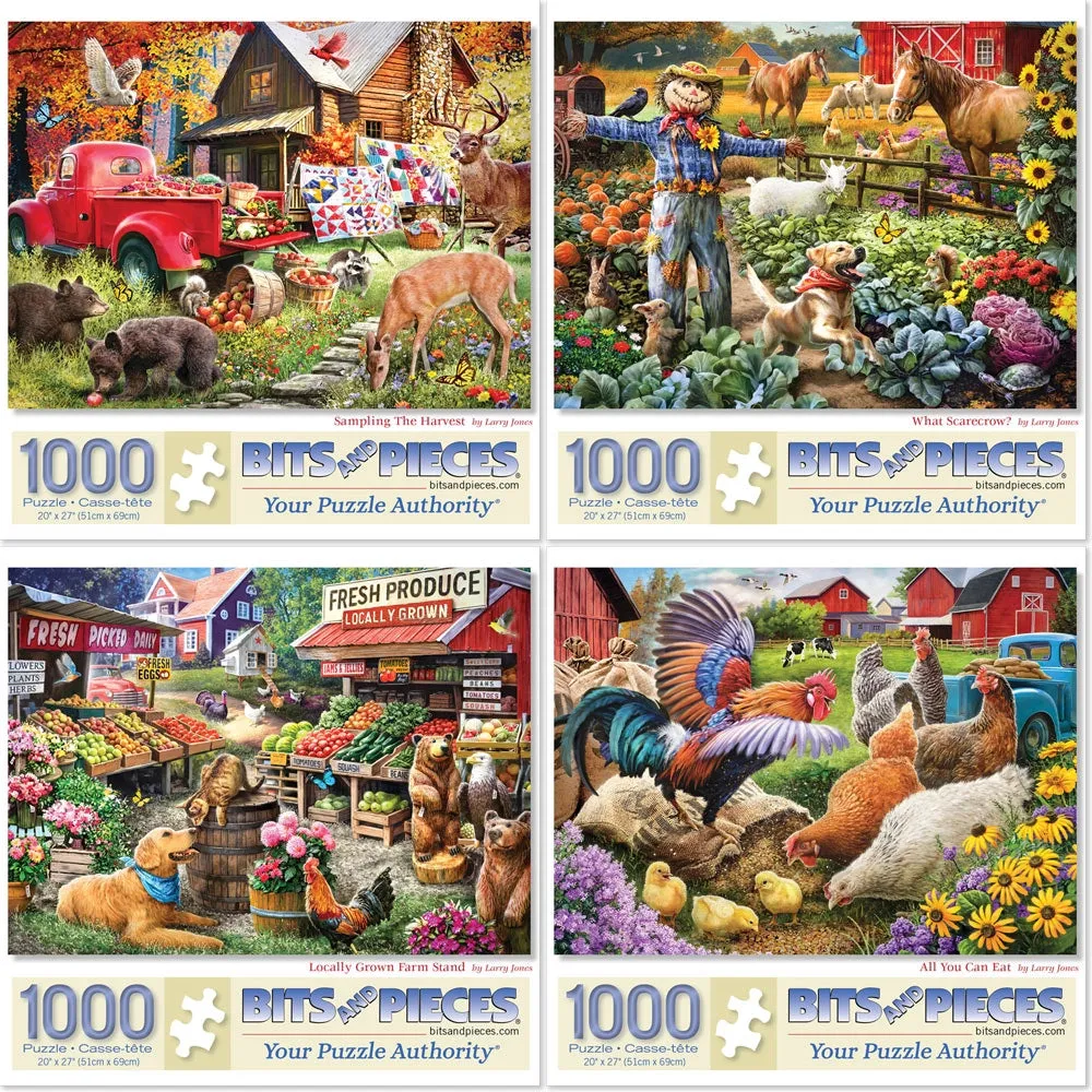 Set of 4: Larry Jones Jigsaw Puzzles Bits and Pieces