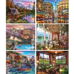 Set of 6: Dominic Davison 1000 Piece Puzzles Bits and Pieces