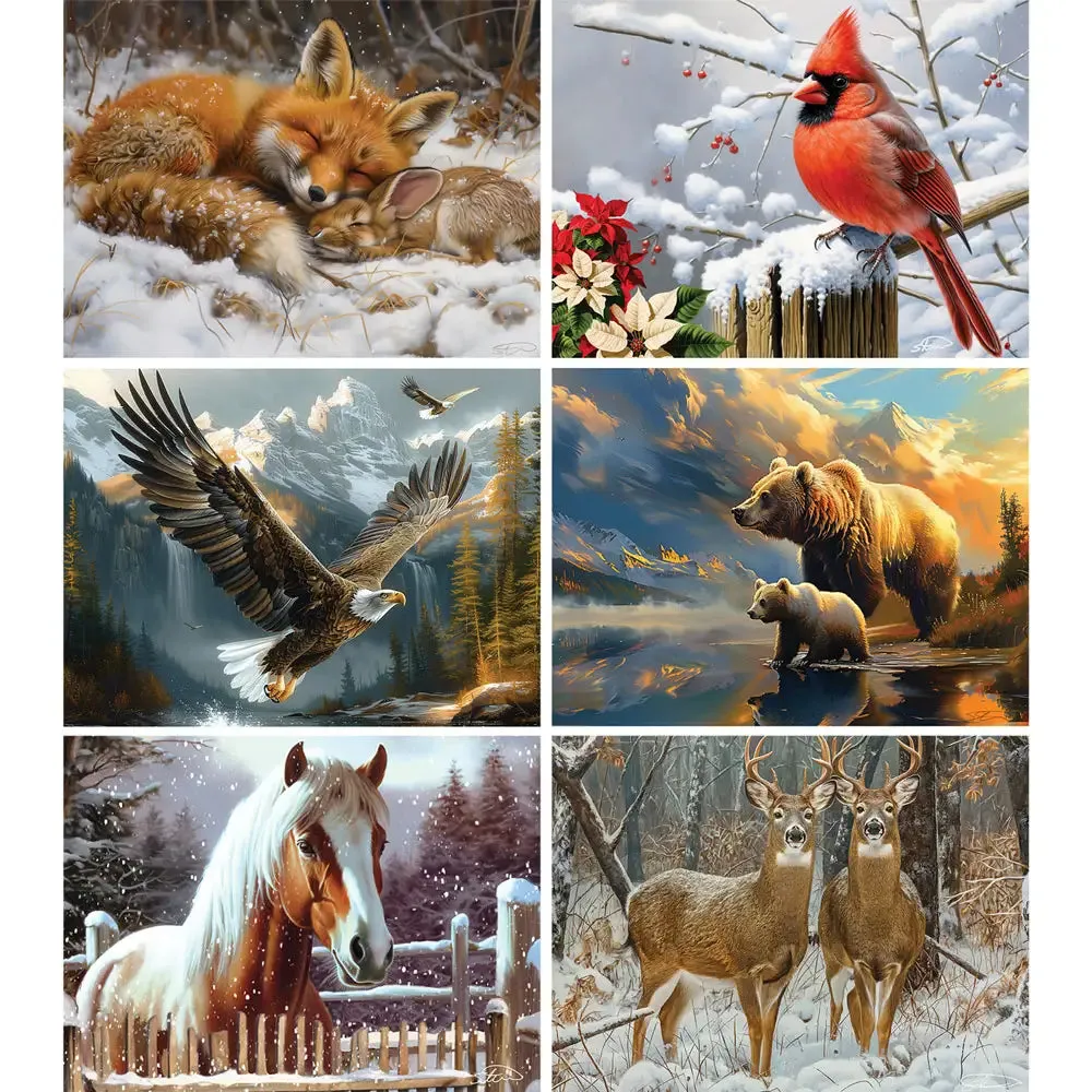 Set of 6: Jigsaw Puzzles By Artist Shawna Stewart Bits and Pieces