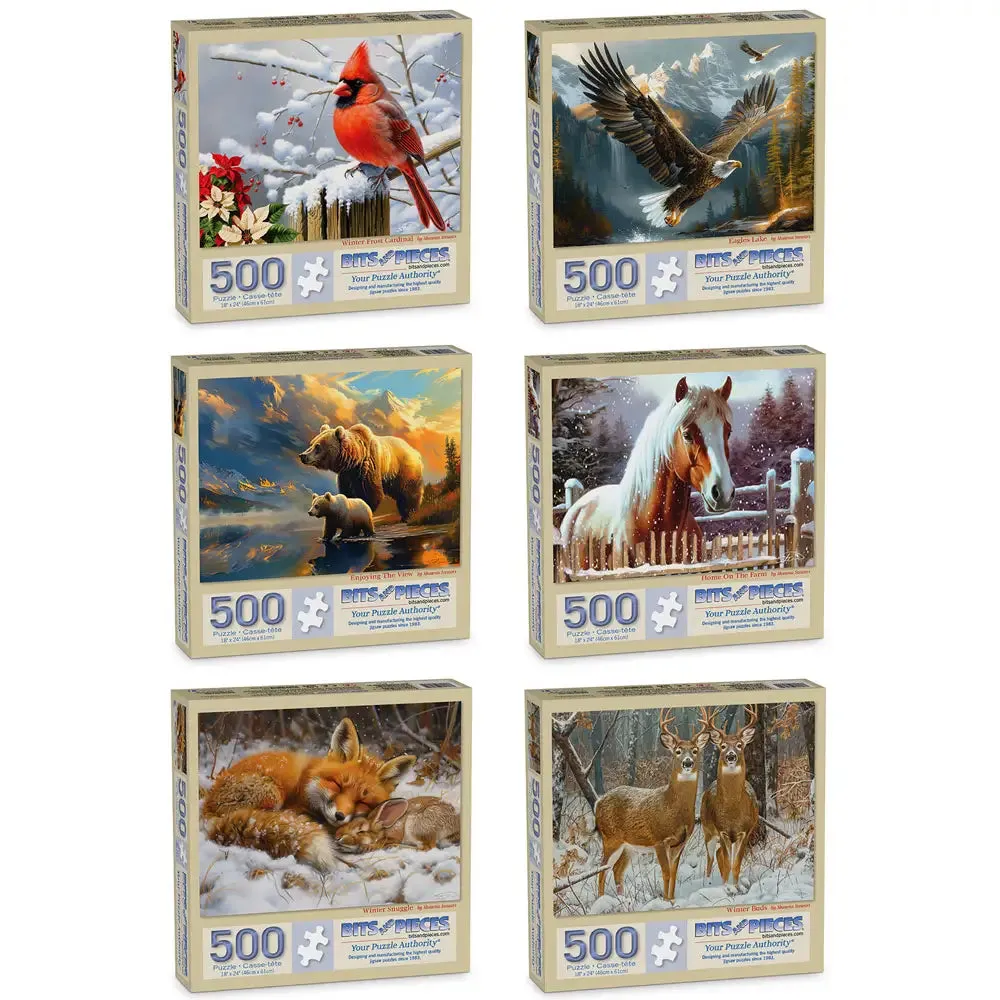 Set of 6: Jigsaw Puzzles By Artist Shawna Stewart Bits and Pieces