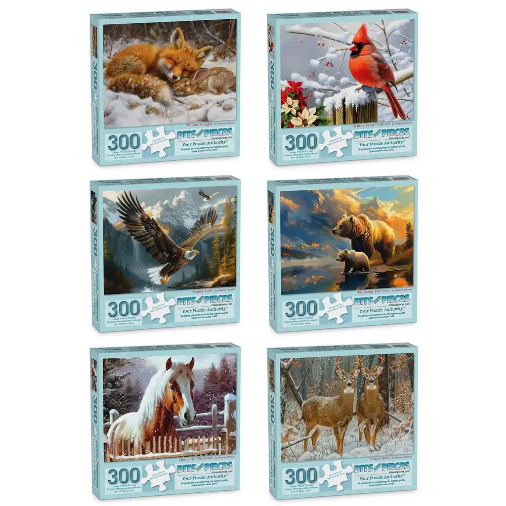 Set of 6: Jigsaw Puzzles By Artist Shawna Stewart Bits and Pieces