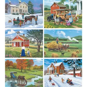 Set of 6: Jigsaw Puzzles By John Sloane Bits and Pieces