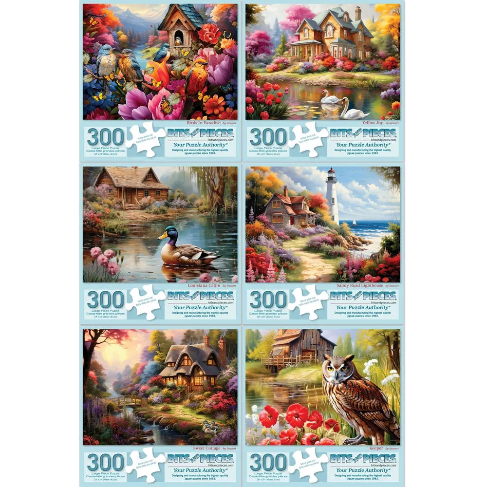 Set of 6: Shawna Stewart Jigsaw Puzzles Bits and Pieces