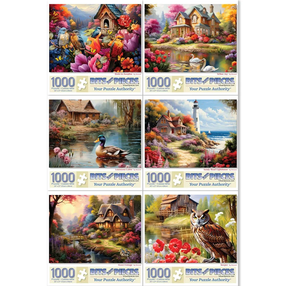 Set of 6: Shawna Stewart Jigsaw Puzzles Bits and Pieces