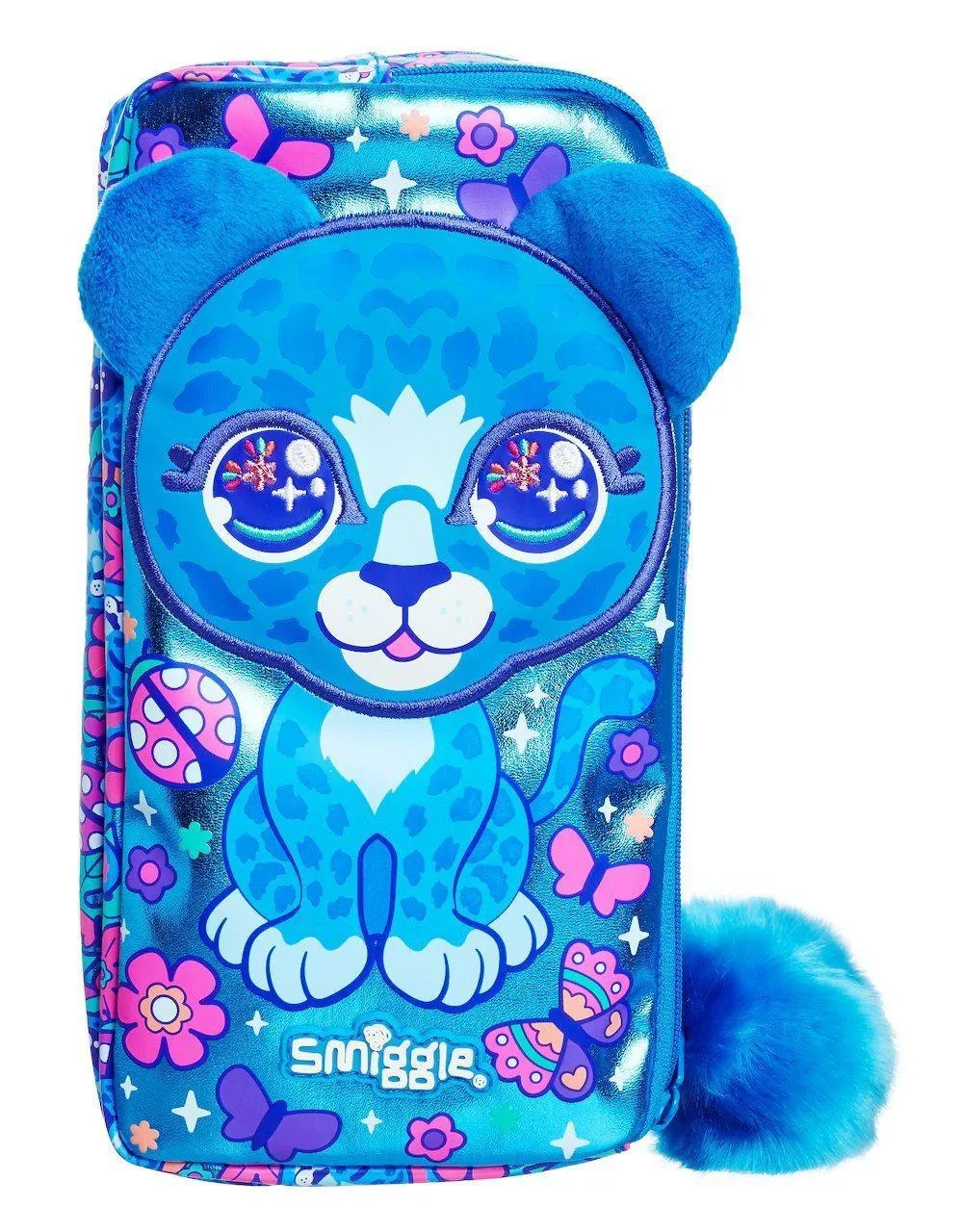 SMIGGLE Budz Character Two Pocket Pencil Case - Cornflower Blue