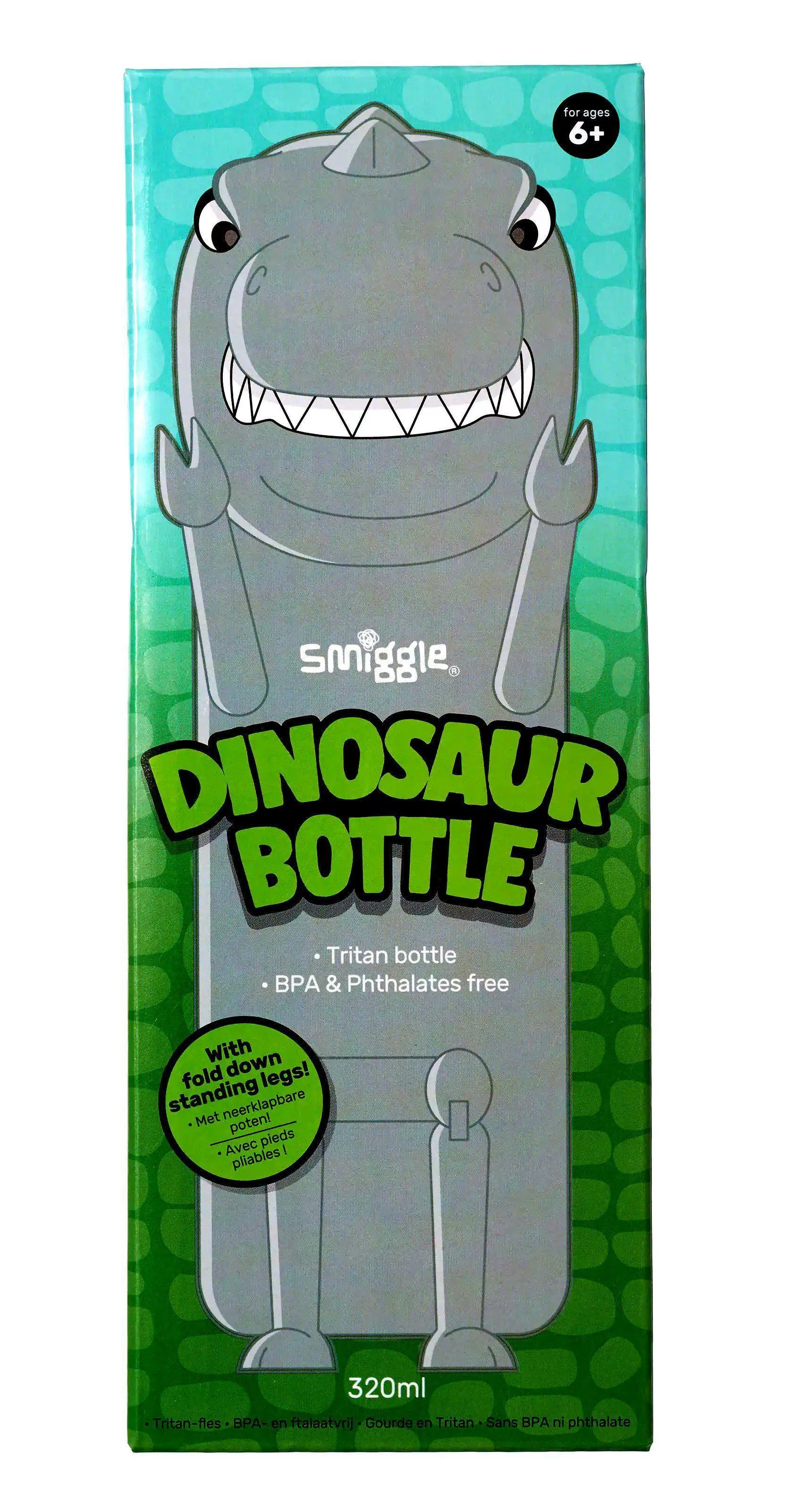 SMIGGLE Character Dinosaur Drink Bottle 320ml - Green