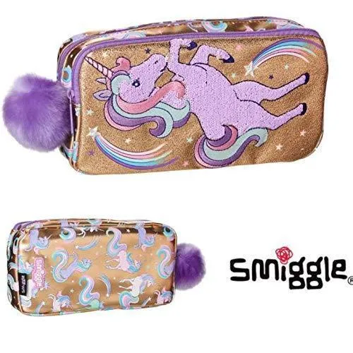 SMIGGLE Lulu Character Scented Pom Pom Pencil Case - Gold