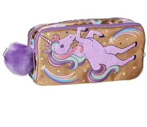 SMIGGLE Lulu Character Scented Pom Pom Pencil Case - Gold