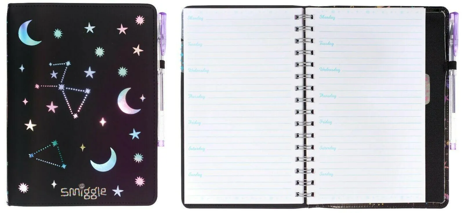 SMIGGLE Lunar A5 Notebook - Black
