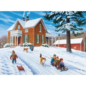 Smooth Sledding Jigsaw Puzzle Bits and Pieces