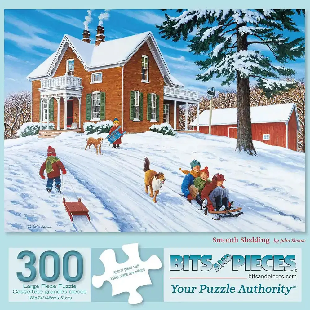 Smooth Sledding Jigsaw Puzzle Bits and Pieces