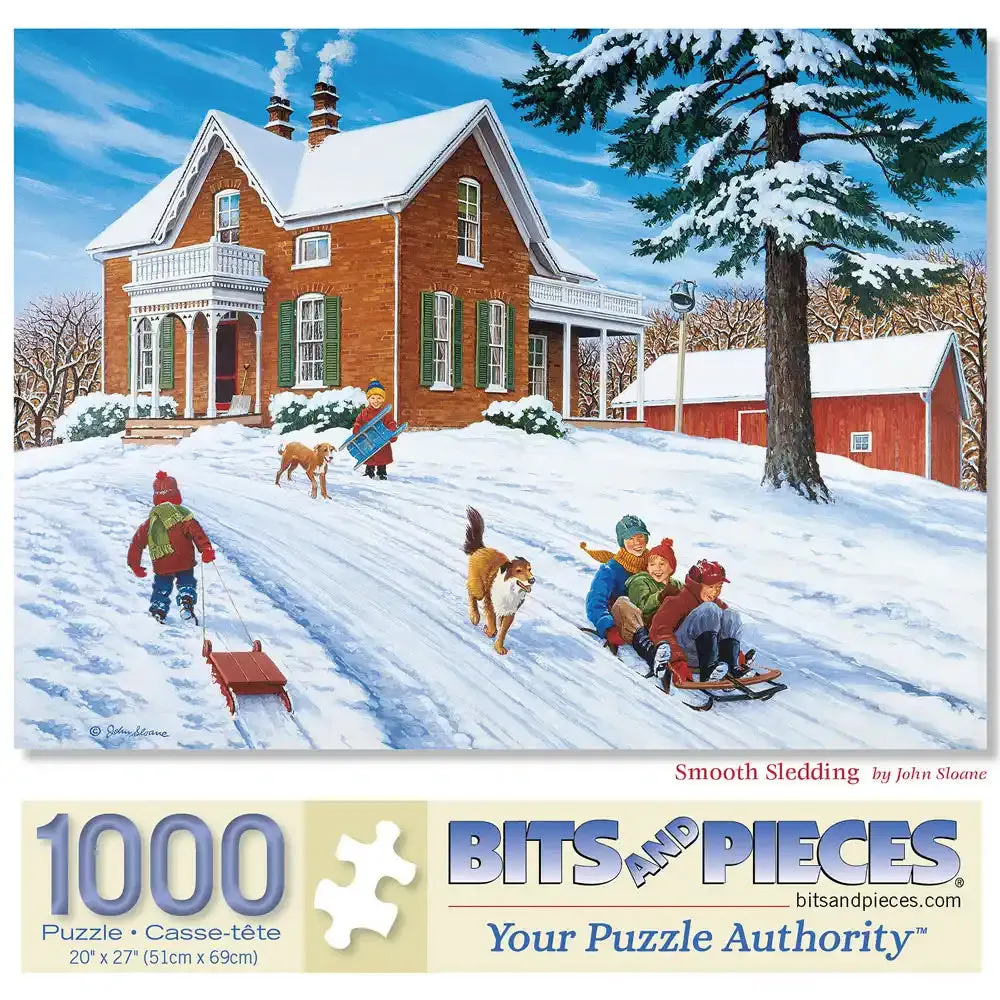 Smooth Sledding Jigsaw Puzzle Bits and Pieces