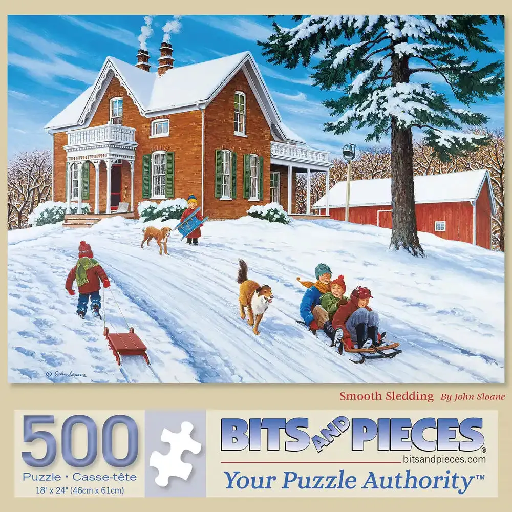 Smooth Sledding Jigsaw Puzzle Bits and Pieces