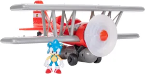 Sonic The Hedgehog Tornado Biplane Playset - 2.5" Sonic Figure Included, Ages 3 