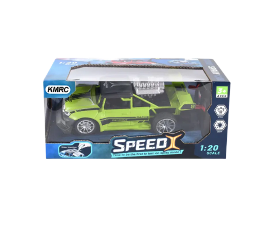 SPEEDX 1:20 REMOTE CONTROL STUNT SPRAY CAR WITH FOG EXHAUST GREEN