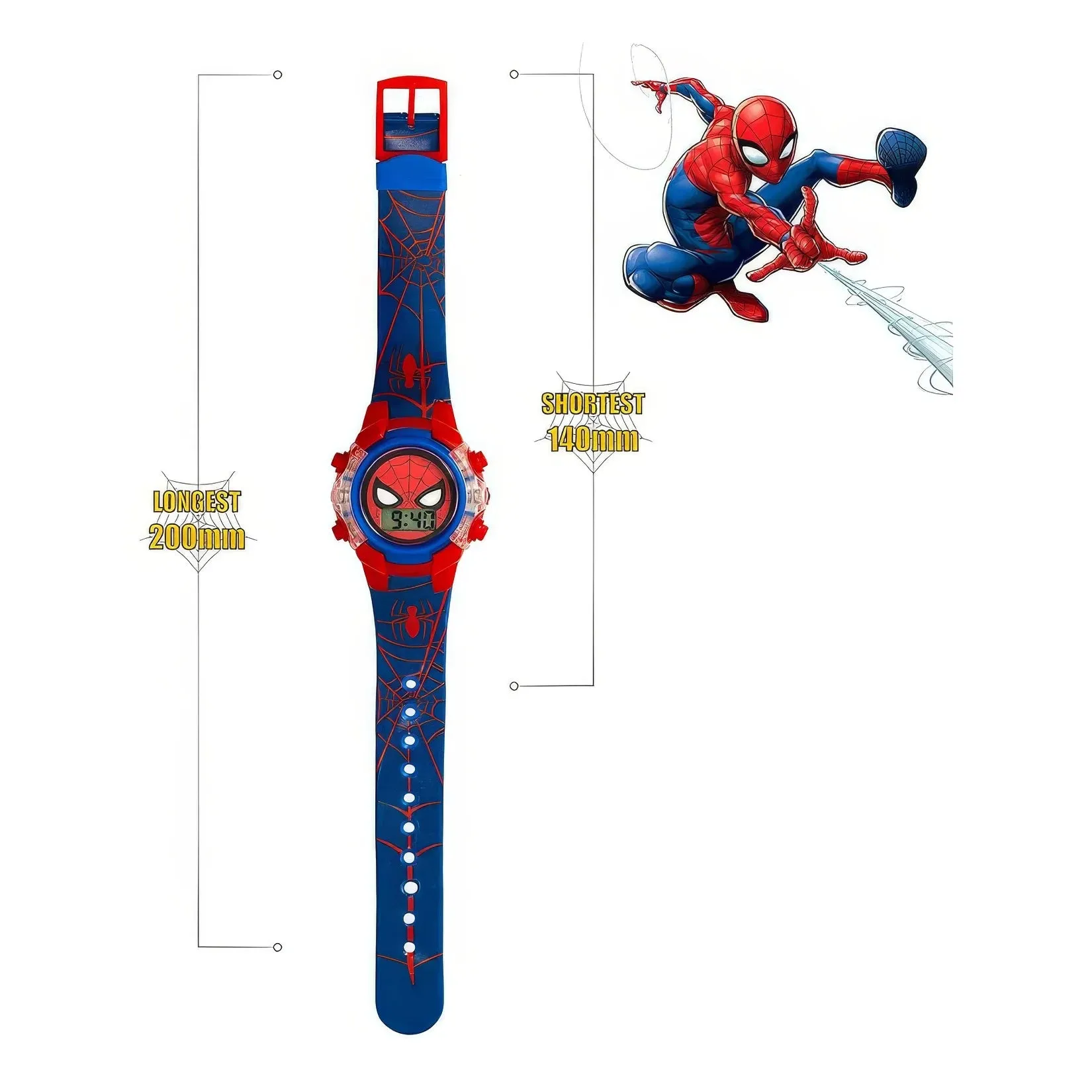 Spiderman Boy's Digital Quartz Watch with PU Strap