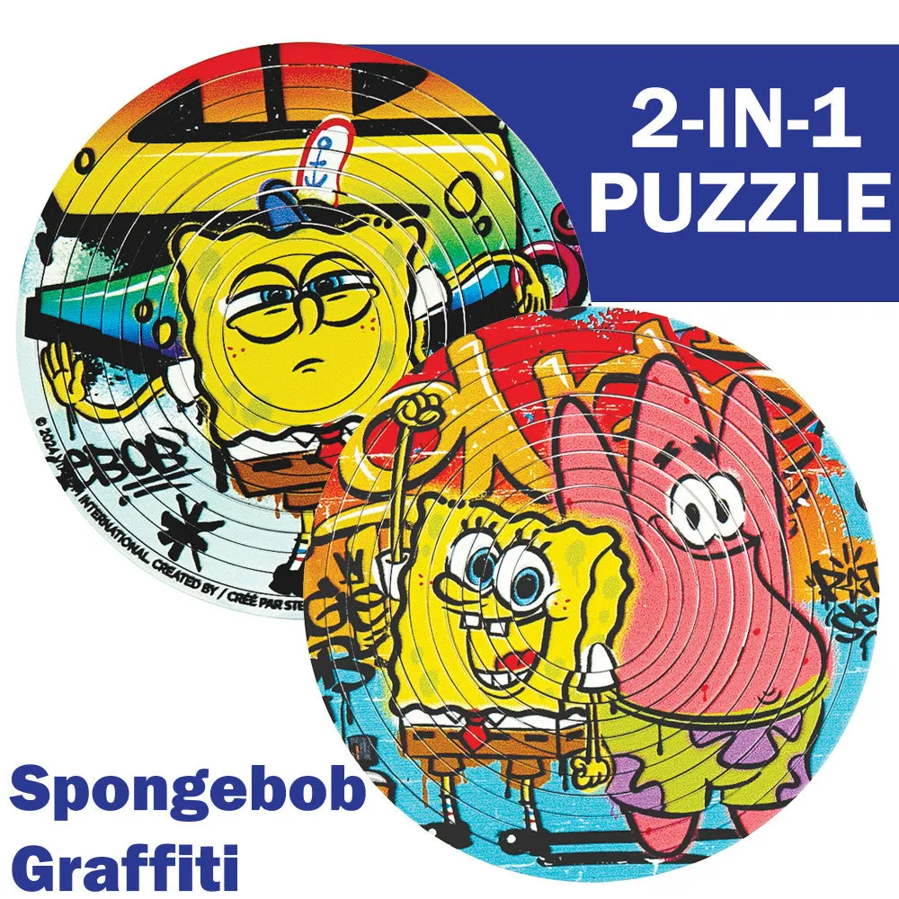 SpongeBob Spin Flip Puzzle - Double-Sided 12-Ring Brain Teaser