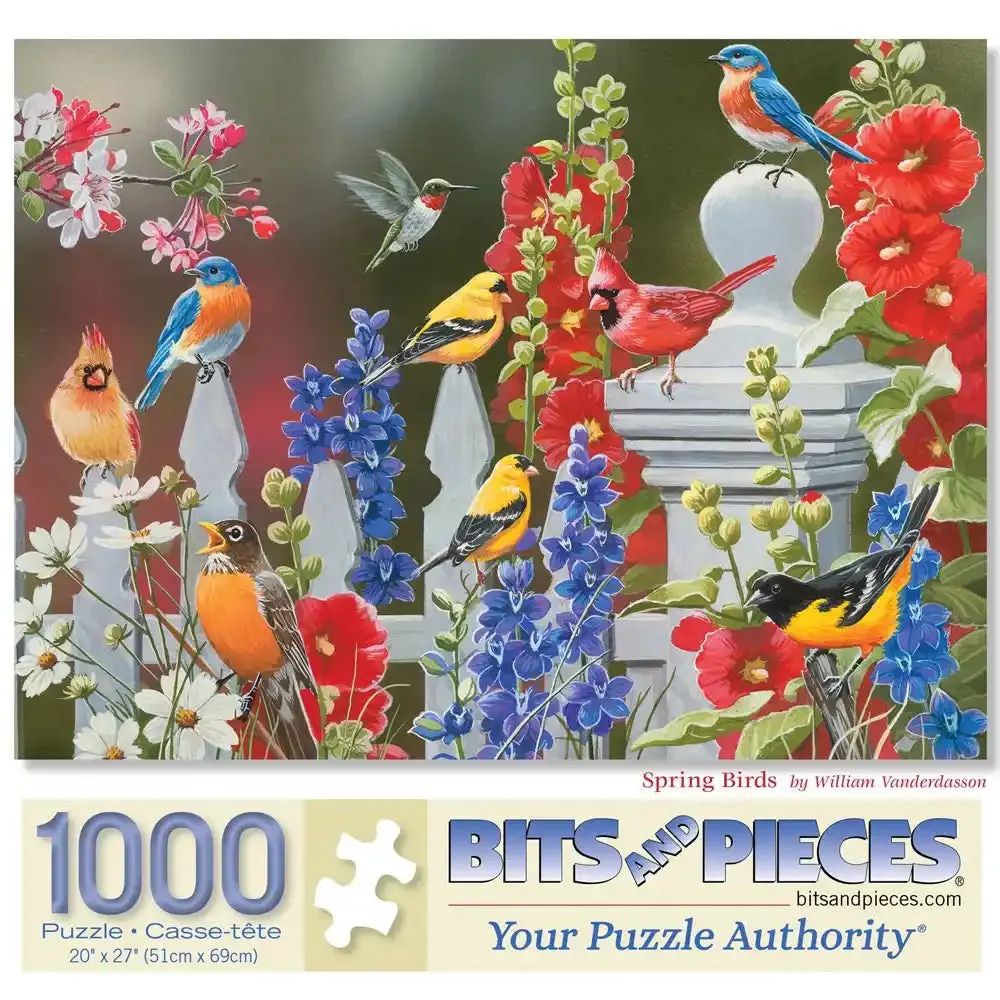 Spring Birds Jigsaw Puzzle Bits and Pieces