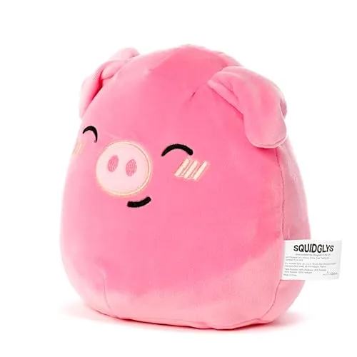 Squidglys Oliver the Pig Adoramals Farm Plush Toy - Soft Velboa Plush for Ages 3 