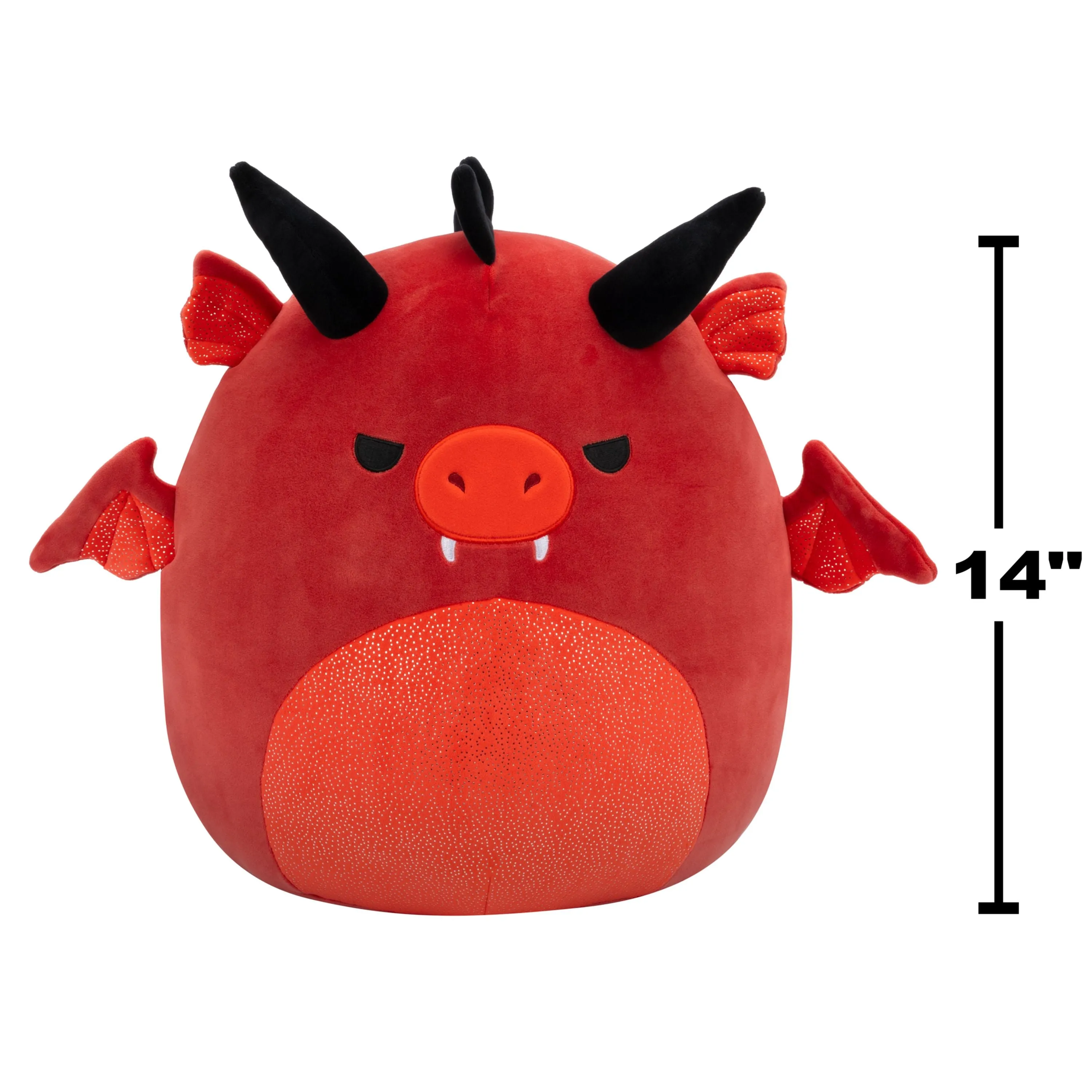 Squishmallows 14 Inch S20 Red Dragon With Angry Eyes And Sparkle Belly
