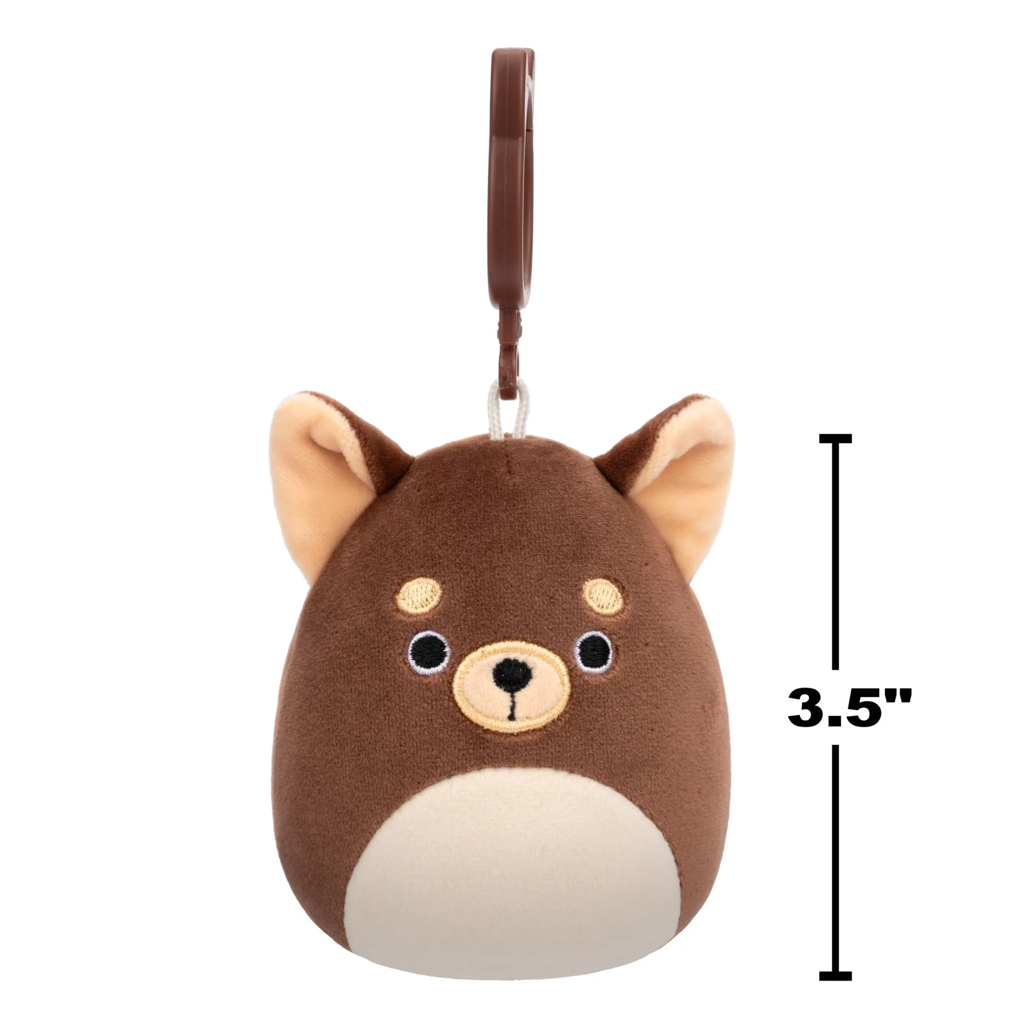 Squishmallows 3.5 Inch Plush Clip-On S20 Barkevina Dark Brown Chihuahua