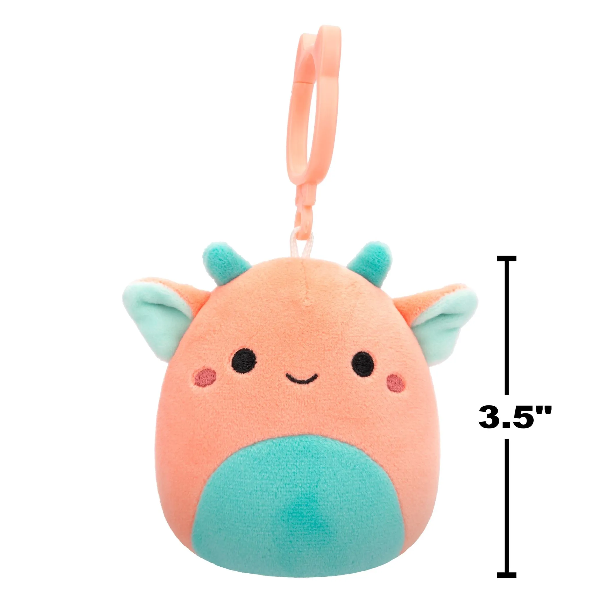Squishmallows 3.5 Inch Plush Clip-On S20 Chitra Pink And Aqua Goblin