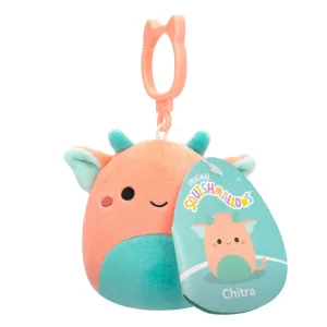 Squishmallows 3.5 Inch Plush Clip-On S20 Chitra Pink And Aqua Goblin