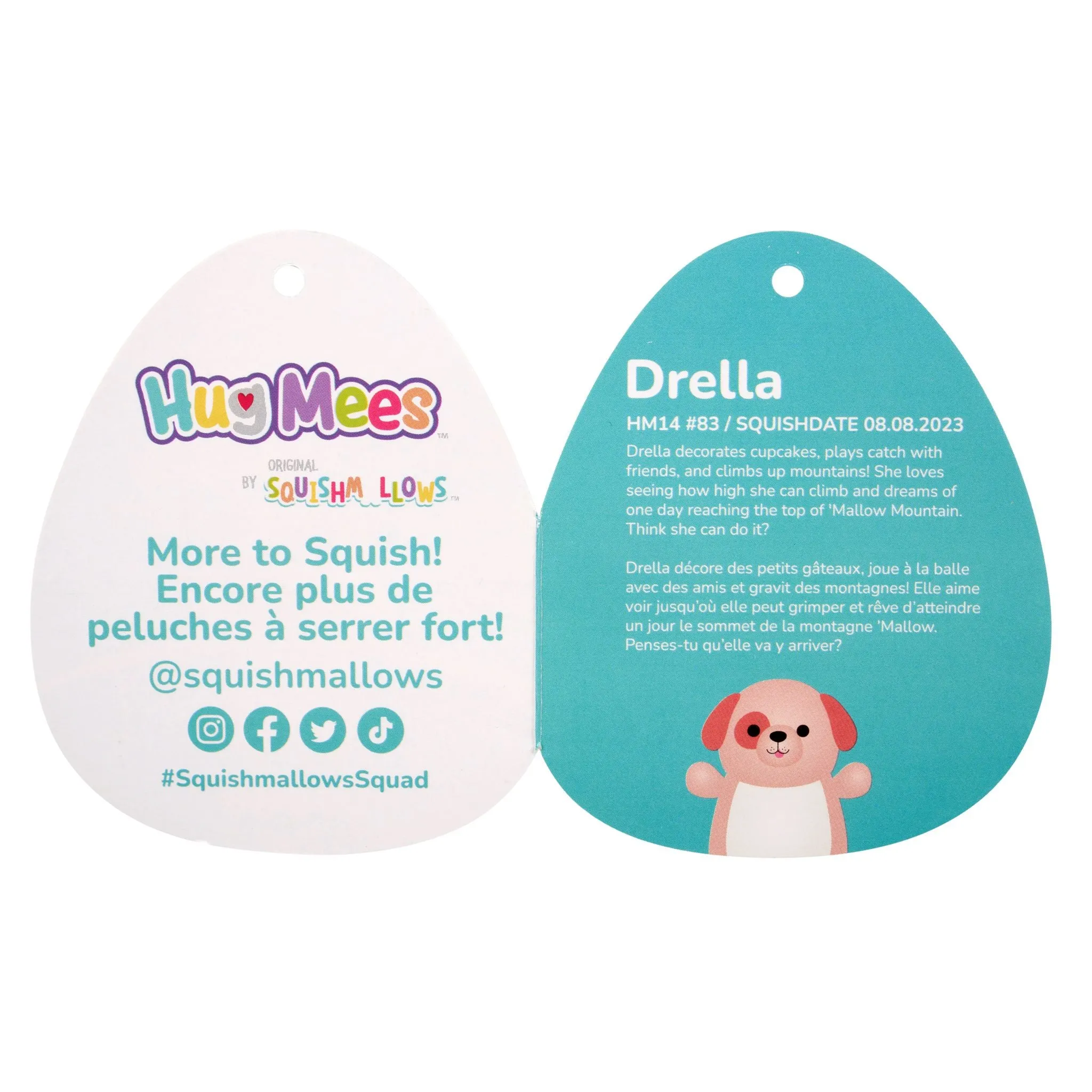 Squishmallows Hugmees 10 Inch Plush Drella Peach Dog