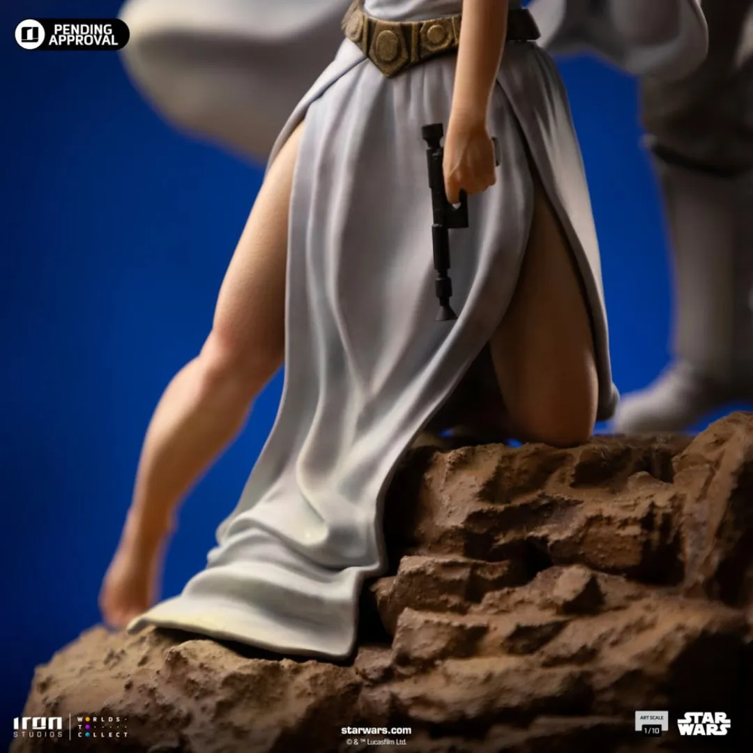 Star Wars Luke And Leia Statue By Iron Studios